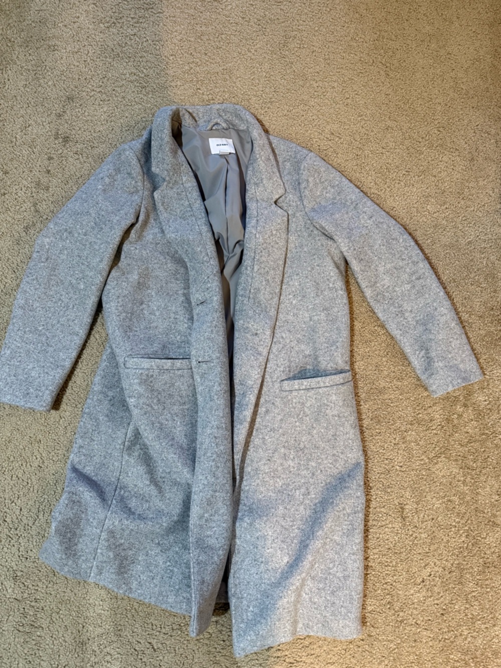 Old Navy Gray Women's Wool-Blend Pea Coat